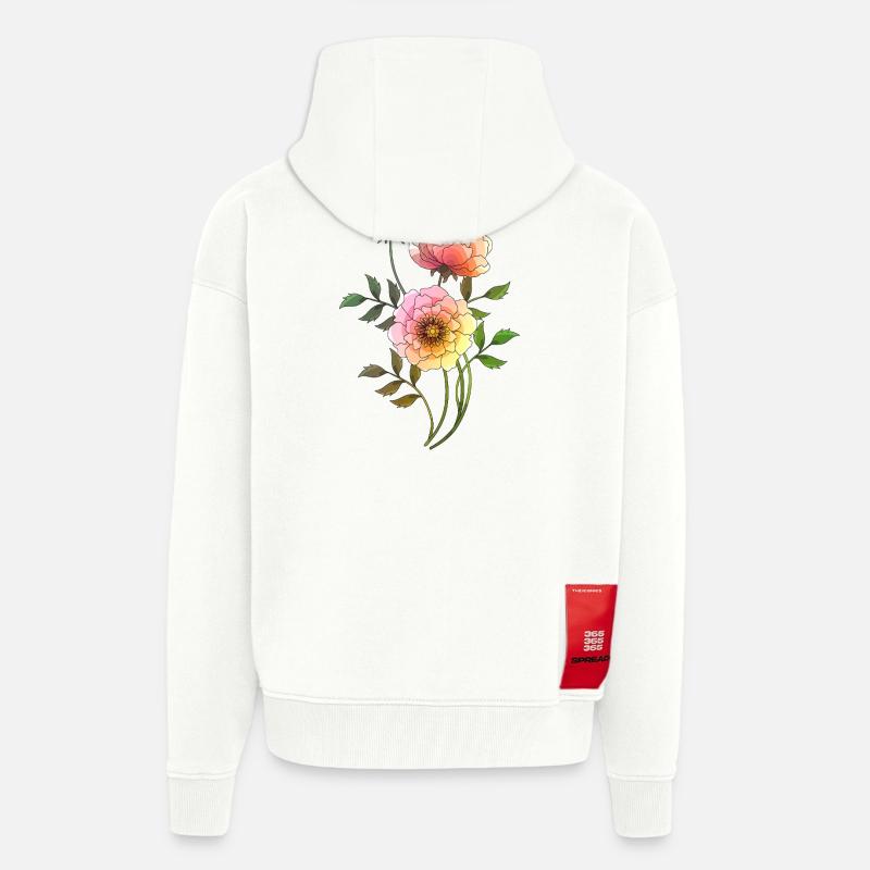 Fleur - Veste à capuche bio épaisse oversize fabriqué en UE - OFF WHITE