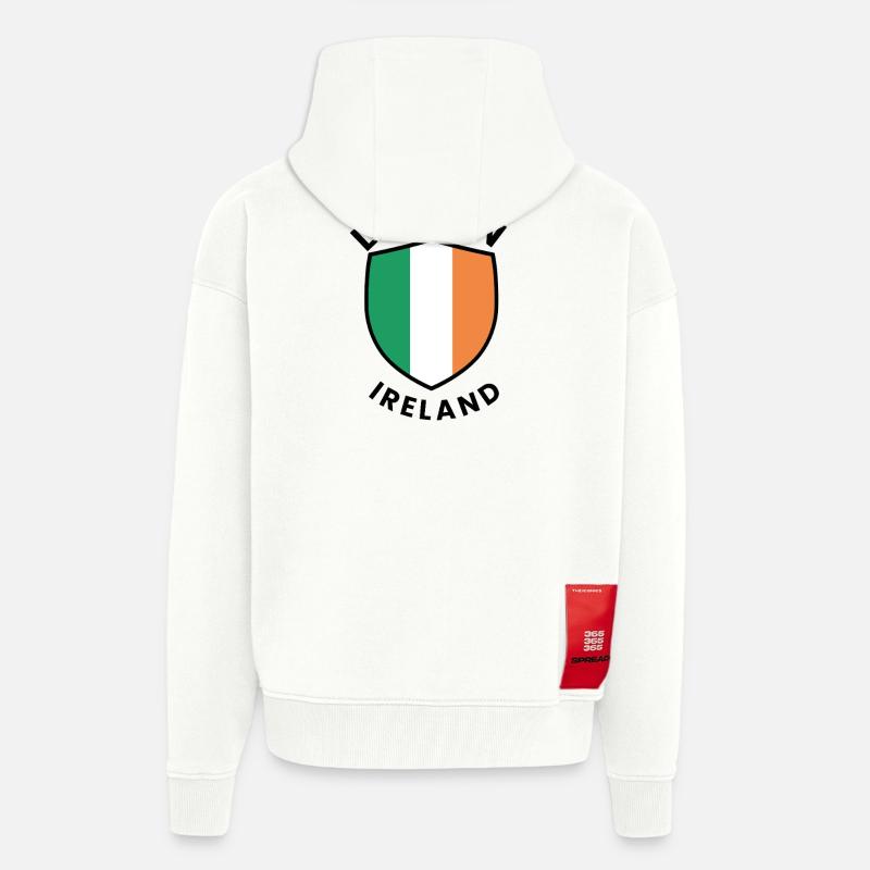Drapeau d’Irlande de Lisburn - Veste à capuche bio épaisse oversize fabriqué en UE - OFF WHITE