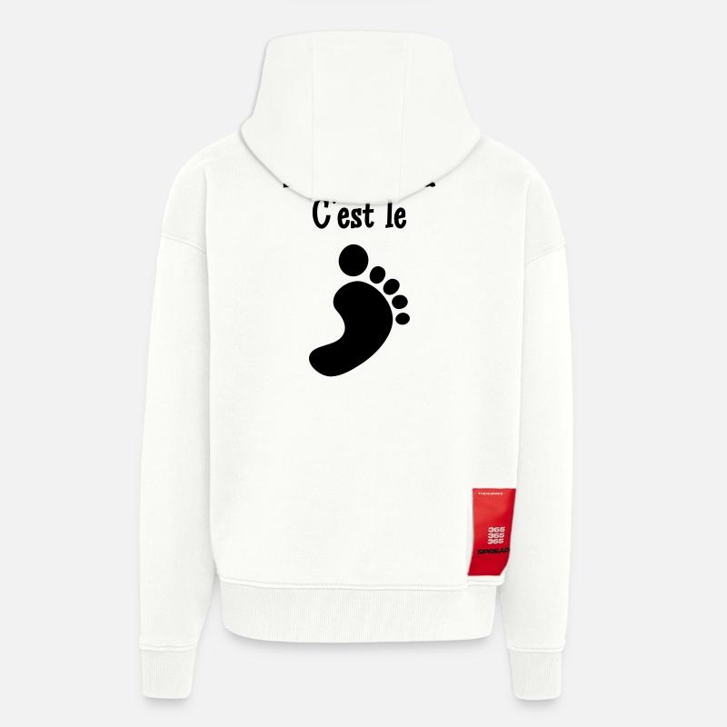La Capoeira c'est le Pied - Veste à capuche bio épaisse oversize fabriqué en UE - OFF WHITE