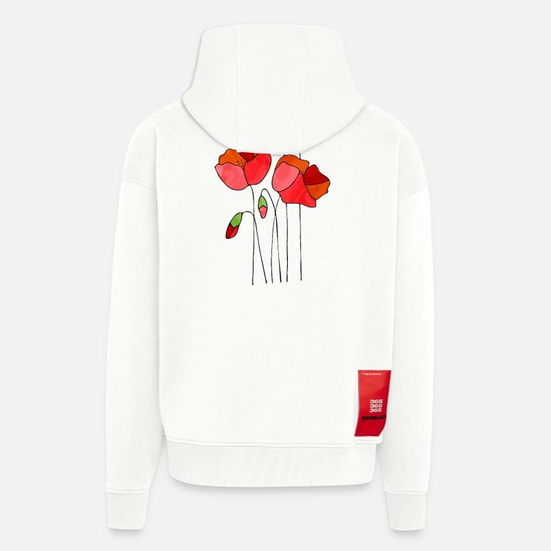 Fleur - Veste à capuche bio épaisse oversize fabriqué en UE - OFF WHITE