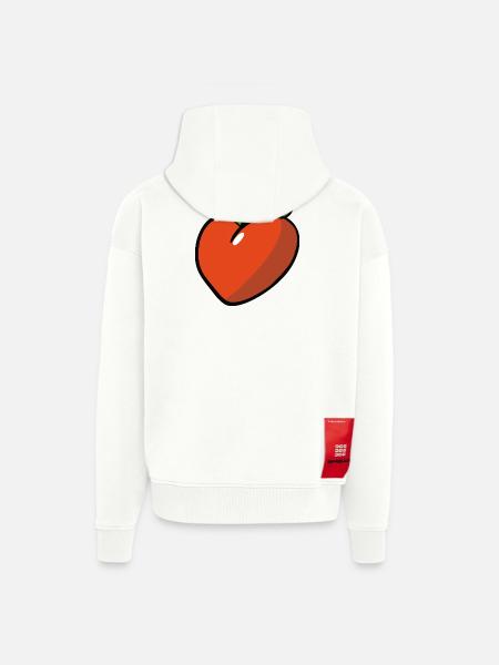 Peche_coeur - Zip Hoodie - made by SPREAD - OFF WHITE