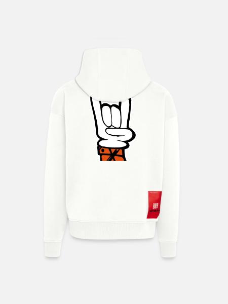 Hand Rock Pommesgabel - Zip Hoodie - made by SPREAD - OFF WHITE