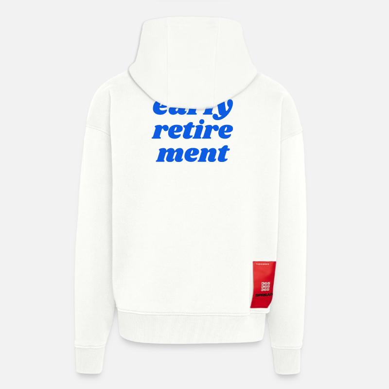 Retraite anticipée - Veste à capuche bio épaisse oversize fabriqué en UE - OFF WHITE