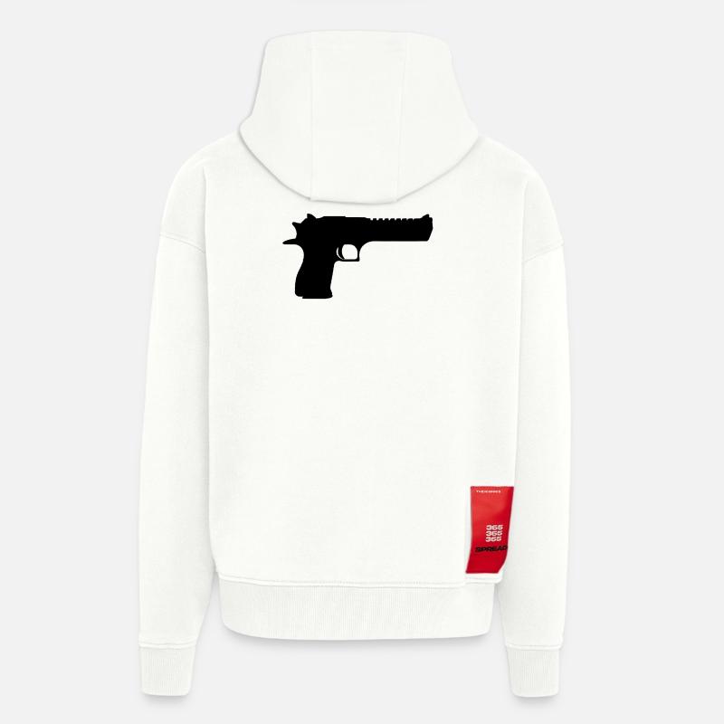 Desert Eagle / Deagle / D.50 - Veste à capuche bio épaisse oversize fabriqué en UE - OFF WHITE