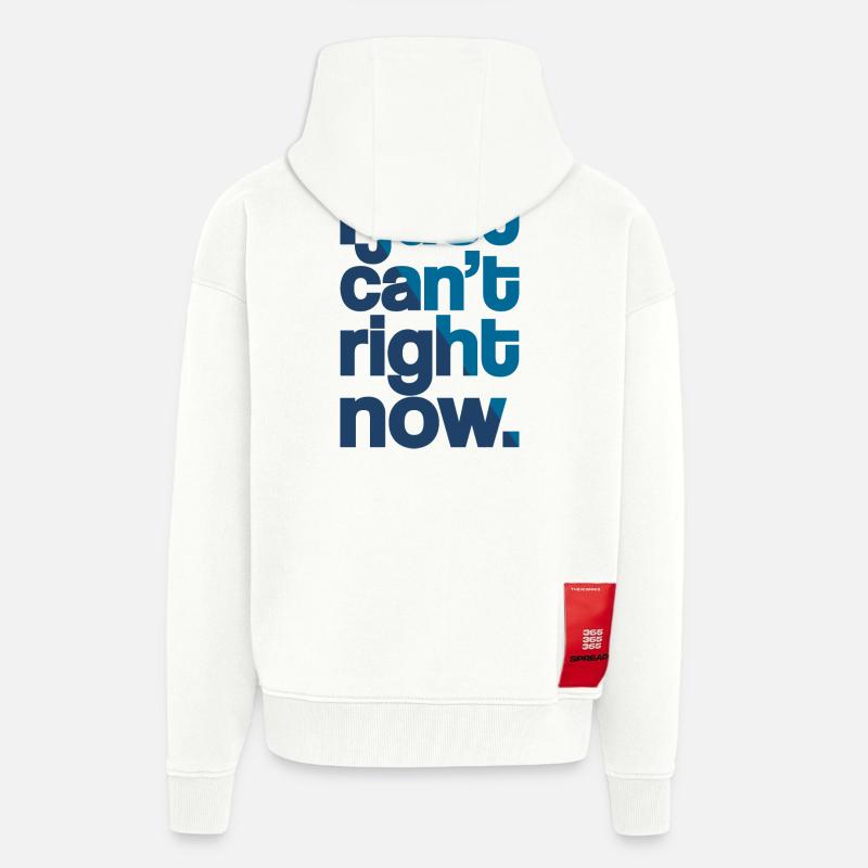 Je ne peux tout simplement pas - Veste à capuche bio épaisse oversize fabriqué en UE - OFF WHITE