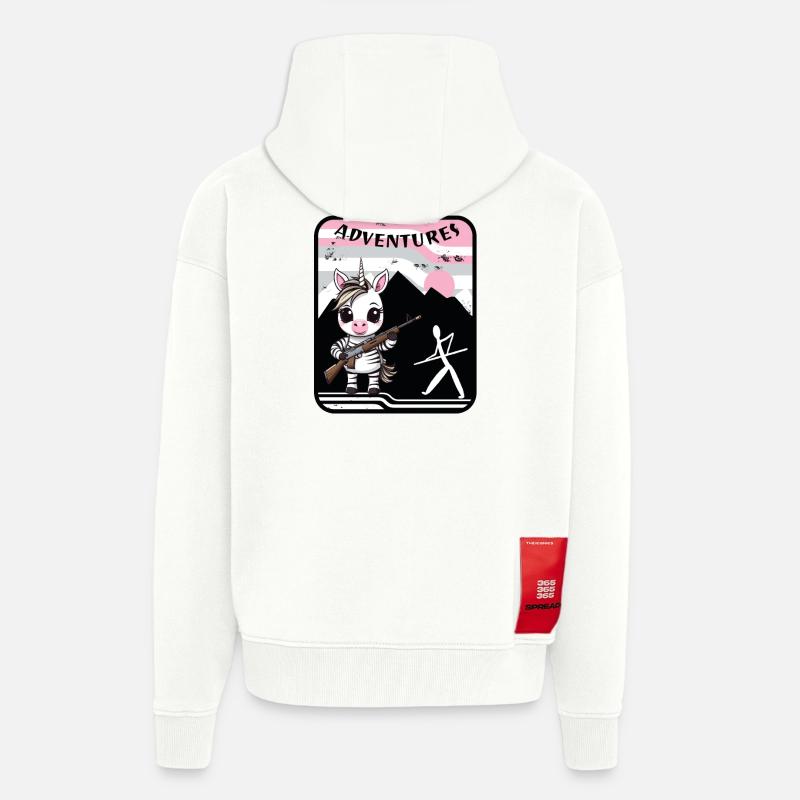 Zebra Einhorn - Zip Hoodie - made by SPREAD - OFF WHITE