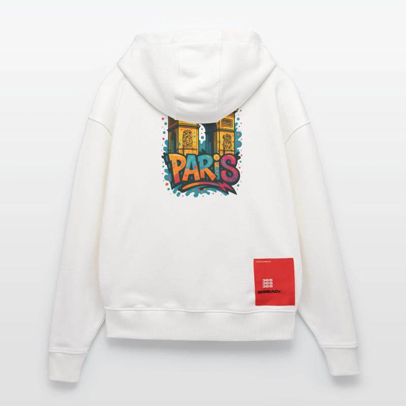 Chemise Paris Arc de Triomphe – Conception de style graffiti Veste à capuche bio épaisse oversize fabriqué en UE