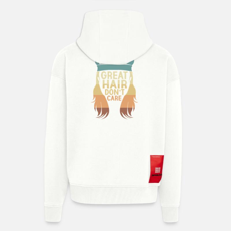 Coupe mullet coupe mulet - Veste à capuche bio épaisse oversize fabriqué en UE - OFF WHITE