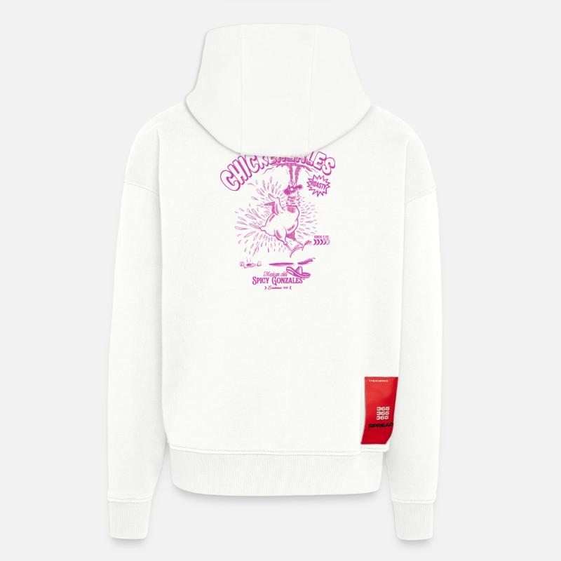 Lila Retro Scharfhähnchen - Zip Hoodie - made by SPREAD - OFF WHITE