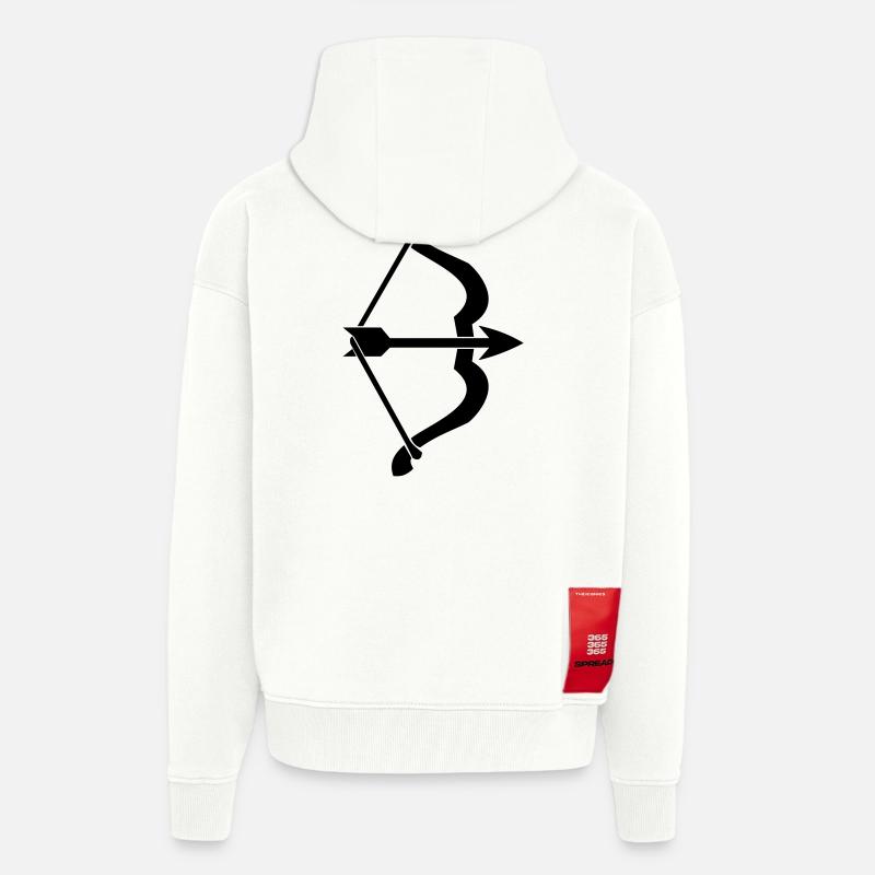 Arc et flèche - Veste à capuche bio épaisse oversize fabriqué en UE - OFF WHITE