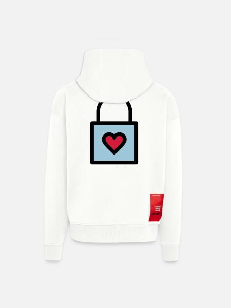 Padlock, love lock - Zip Hoodie - made by SPREAD - OFF WHITE
