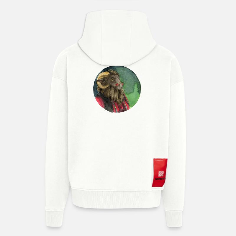 Schafbock - Zip Hoodie - made by SPREAD - OFF WHITE
