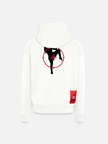 Kickboxing / Kick-Boxeur / Kick Boxing / - Veste à capuche bio épaisse oversize fabriqué en UE - OFF WHITE