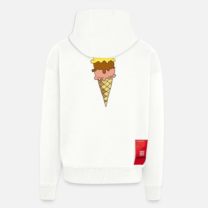 Gelbe Eiscreme Dreier-Sortiment - Zip Hoodie - made by SPREAD - OFF WHITE