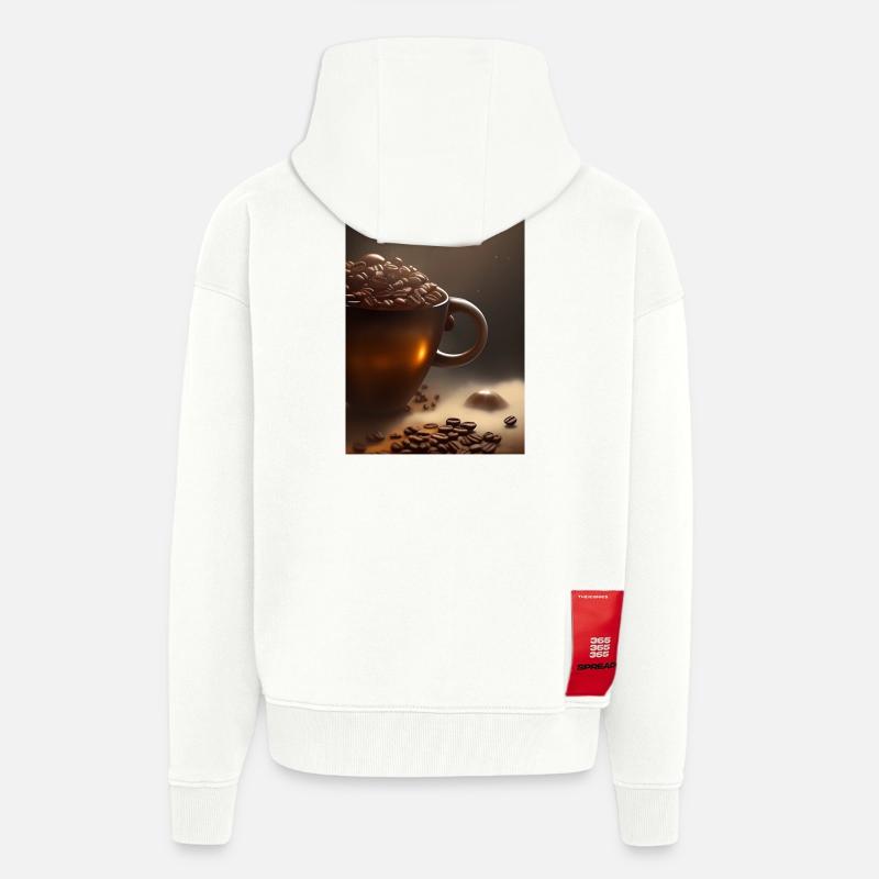 Kaffee, Kaffeebohnen - Zip Hoodie - made by SPREAD - OFF WHITE
