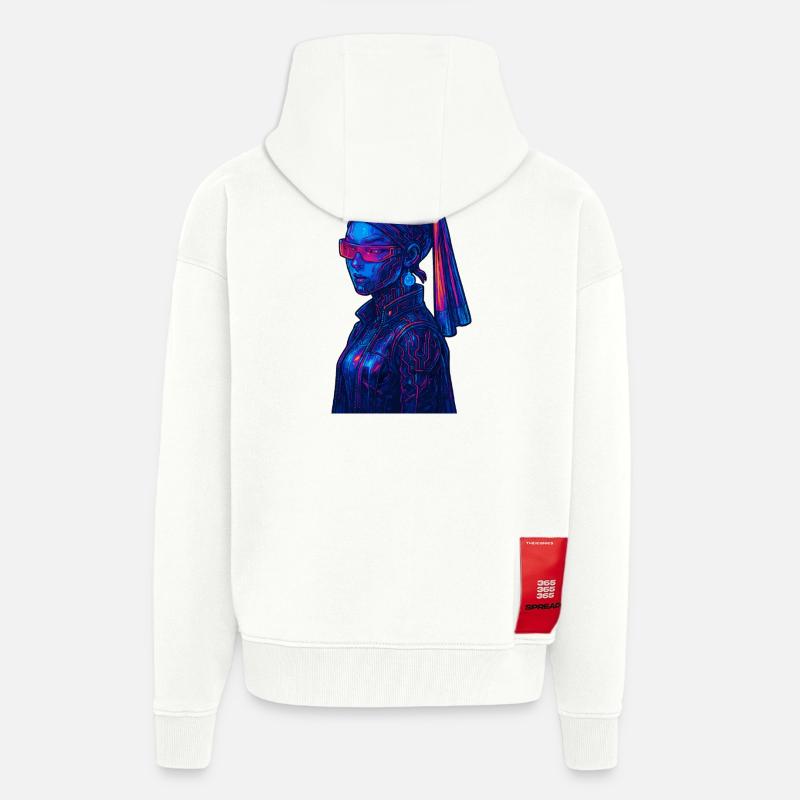Cyberpunk mit Perle - Zip Hoodie - made by SPREAD - OFF WHITE