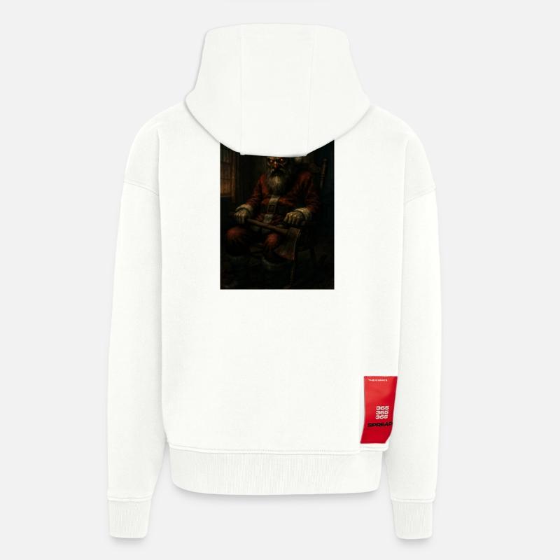 Dunkler Weihnachtsmann mit Axt - Zip Hoodie - made by SPREAD - OFF WHITE