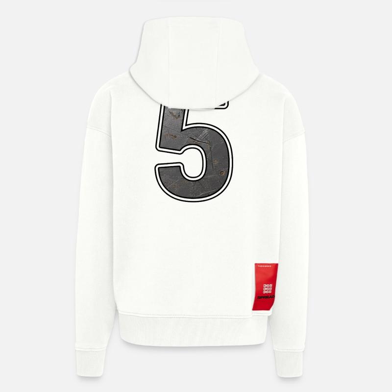 Conception de Rusty 5 - Veste à capuche bio épaisse oversize fabriqué en UE - OFF WHITE