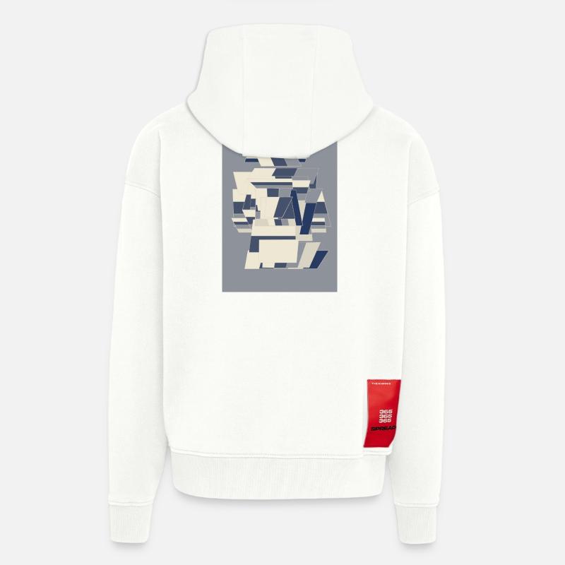 Robot guerrier bleu - Veste à capuche bio épaisse oversize fabriqué en UE - OFF WHITE