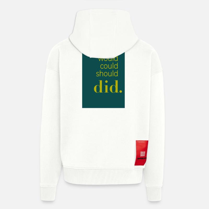 Did should could would Poster Design - Veste à capuche bio épaisse oversize fabriqué en UE - OFF WHITE