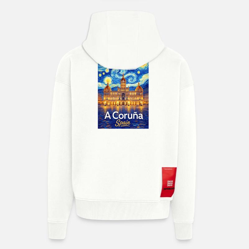 A Coruna Spain - Zip Hoodie - made by SPREAD - OFF WHITE
