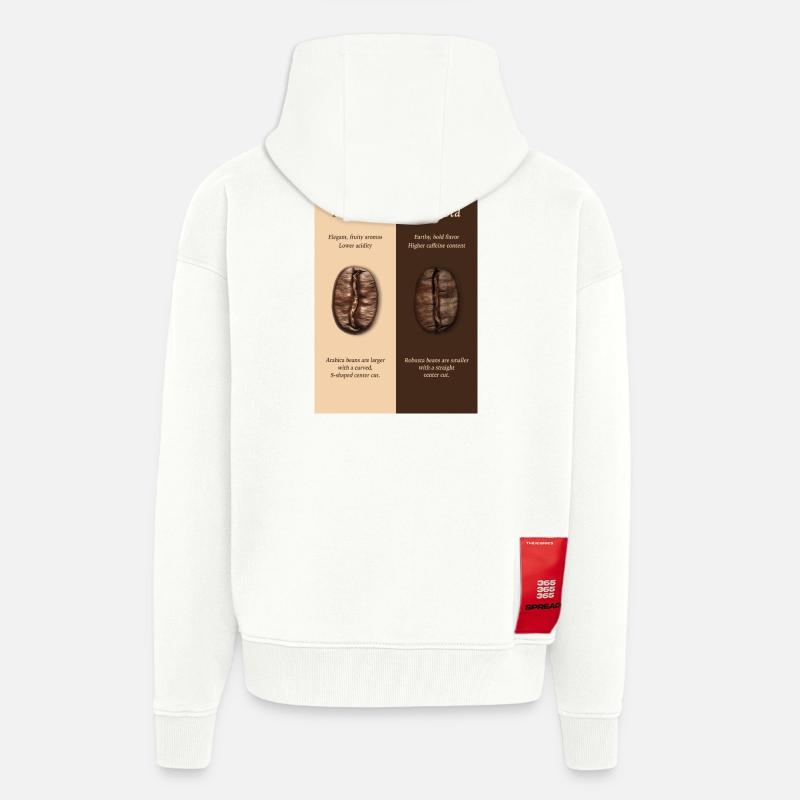 Arabica vs Robusta Coffee Guide Poster - Zip Hoodie - made by SPREAD - OFF WHITE