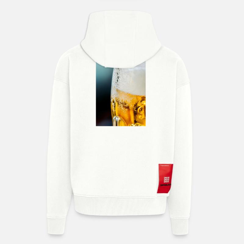 Light Gold Beer Glass Pattern - Zip Hoodie - made by SPREAD - OFF WHITE