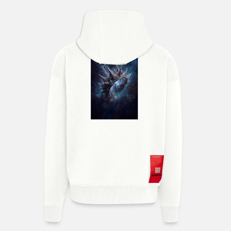 Couronne de nébuleuse épineuse - Veste à capuche bio épaisse oversize fabriqué en UE - OFF WHITE