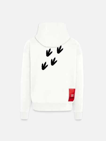 Dinosaur track - Zip Hoodie - made by SPREAD - OFF WHITE