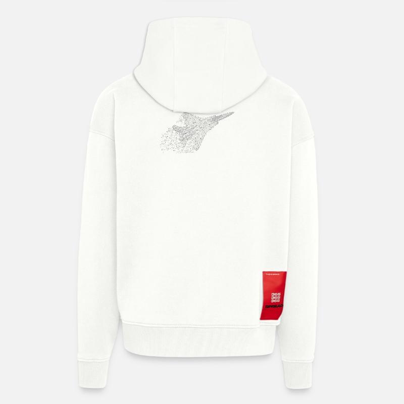 Kampfjet in Low-Poly-Optik - Zip Hoodie - made by SPREAD - OFF WHITE