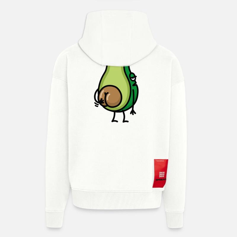 Funny avocado butt scratch ass gift idea - Zip Hoodie - made by SPREAD - OFF WHITE