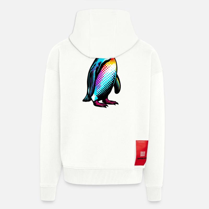 Pingouin - Veste à capuche bio épaisse oversize fabriqué en UE - OFF WHITE