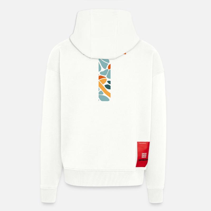 Buchstabe t Blumen groovy Geschenkidee - Zip Hoodie - made by SPREAD - OFF WHITE