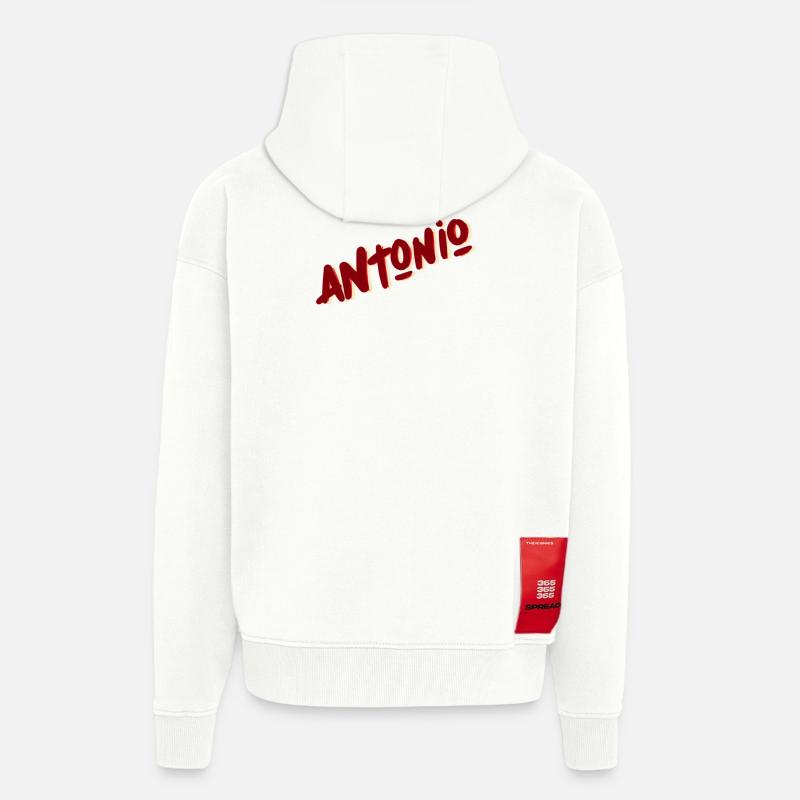 Antonio - Veste à capuche bio épaisse oversize fabriqué en UE - OFF WHITE