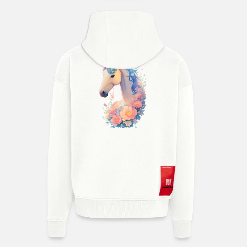 Blütenpferdchen - Zip Hoodie - made by SPREAD - OFF WHITE