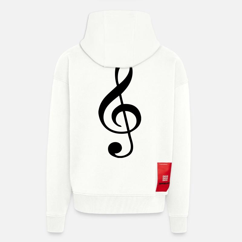 Notenschlüssel - Zip Hoodie - made by SPREAD - OFF WHITE