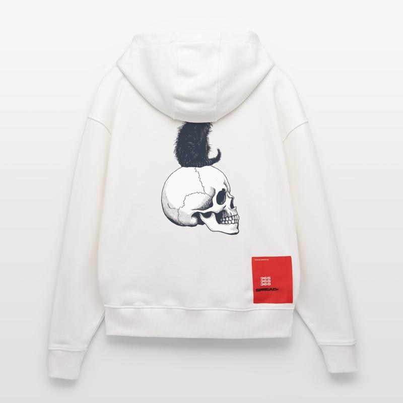 Niedliches Kätzchen sitzt auf einem Schädel Zip Hoodie - made by SPREAD