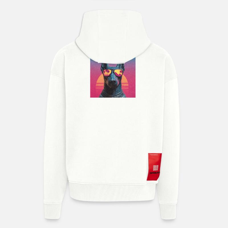 Anubis Synthwave - God on Vacation - Zip Hoodie - made by SPREAD - OFF WHITE