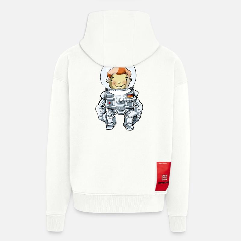 Junger Astronaut - Zip Hoodie - made by SPREAD - OFF WHITE