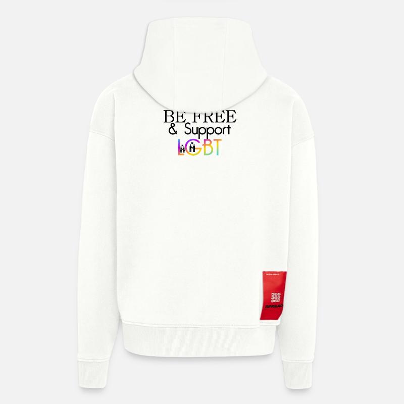 Be Free & Support LGBT Geschenk - Zip Hoodie - made by SPREAD - OFF WHITE