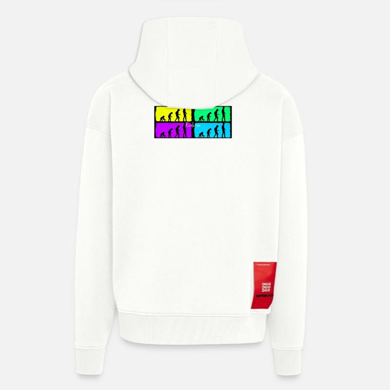évolution - Veste à capuche bio épaisse oversize fabriqué en UE - OFF WHITE
