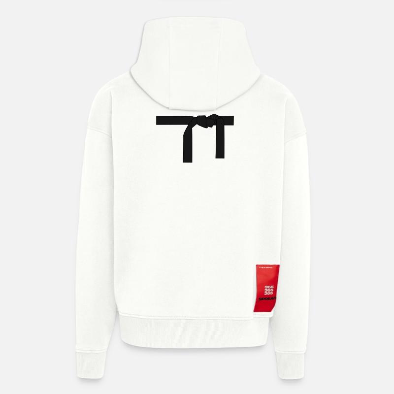 Schwarzer Gürtel. Geschenkidee - Zip Hoodie - made by SPREAD - OFF WHITE