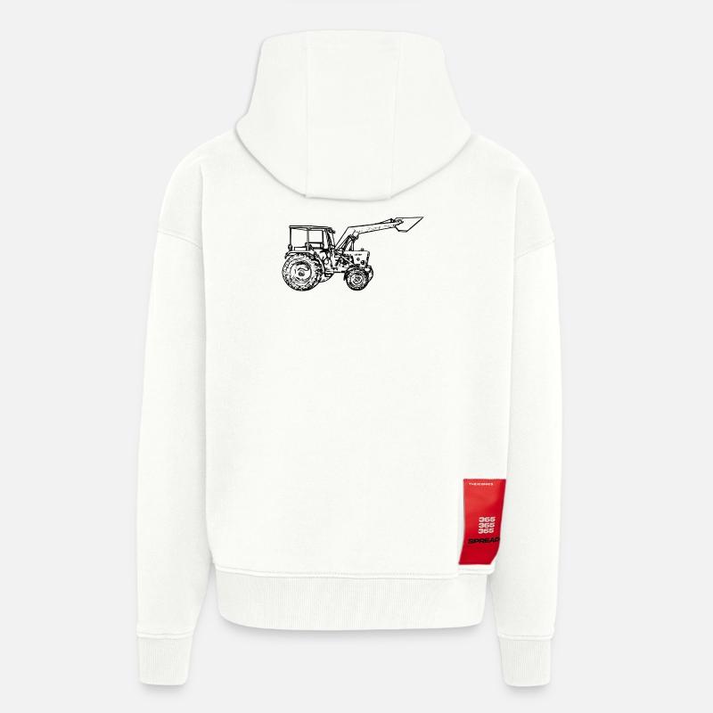 Traktor - Zip Hoodie - made by SPREAD - OFF WHITE