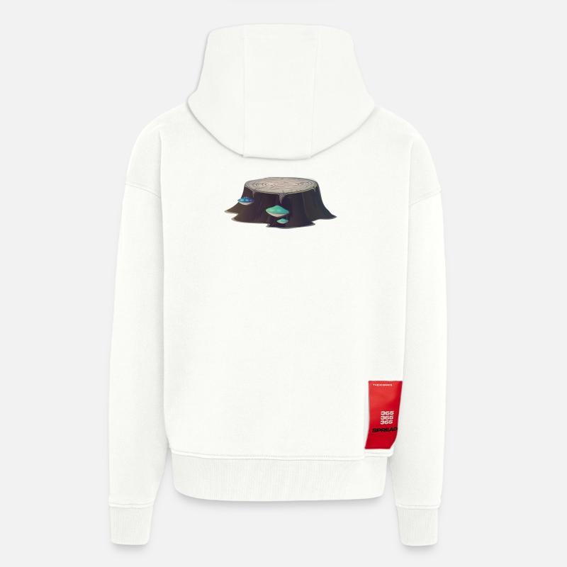 souche d'arbre - Veste à capuche bio épaisse oversize fabriqué en UE - OFF WHITE