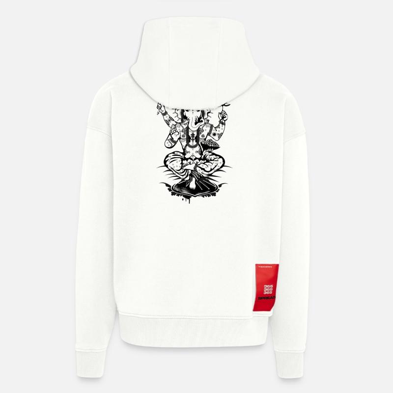 Ganesha ein Gott mit Elefantenkopf - Zip Hoodie - made by SPREAD - OFF WHITE