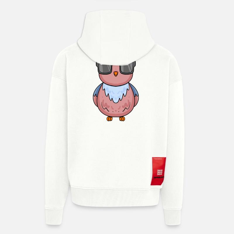 coole Eule mit Sonnenbrille - Zip Hoodie - made by SPREAD - OFF WHITE