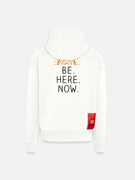 Be Here Now dreifarbig - Zip Hoodie - made by SPREAD - OFF WHITE