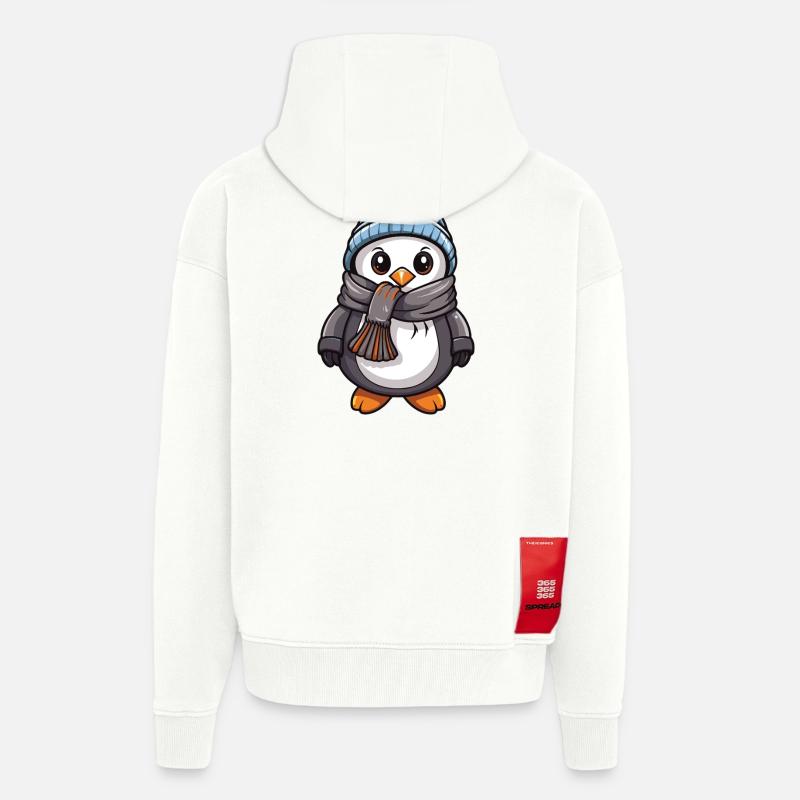 Pinguin Comic Niedlich Winter - Zip Hoodie - made by SPREAD - OFF WHITE