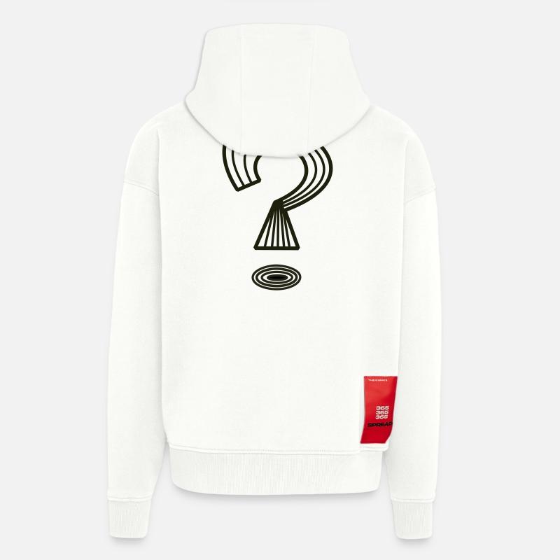 Point d’interrogation de Cean - Veste à capuche bio épaisse oversize fabriqué en UE - OFF WHITE