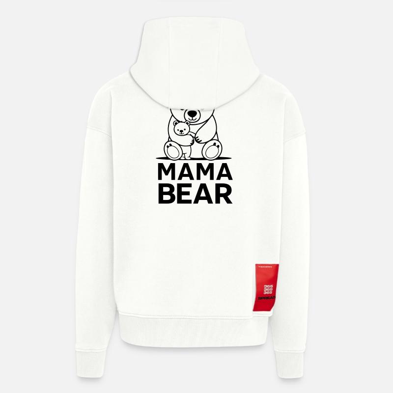 Maman ourse - Veste à capuche bio épaisse oversize fabriqué en UE - OFF WHITE